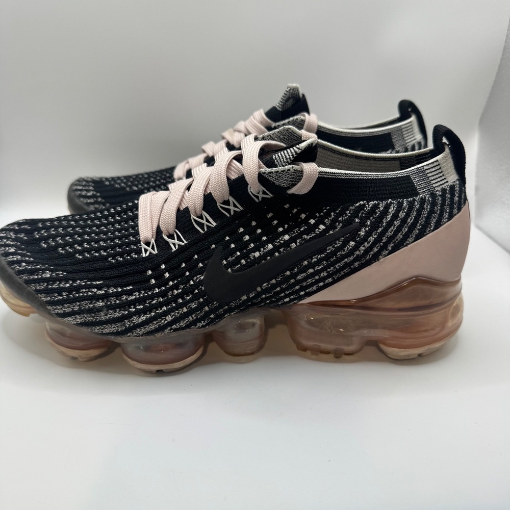 Nike 6.5 Air VaporMax Flyknit 3 Womens Black Pink CU4748-001 Sneakers